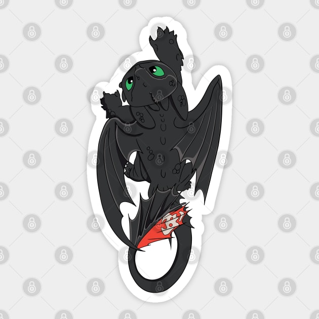 Toothless fanart, httyd dragon crawl, how to train your dragon, toothless Sticker by PrimeStore